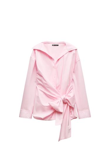 OVERSIZE POPLIN SHIRT WITH BOW