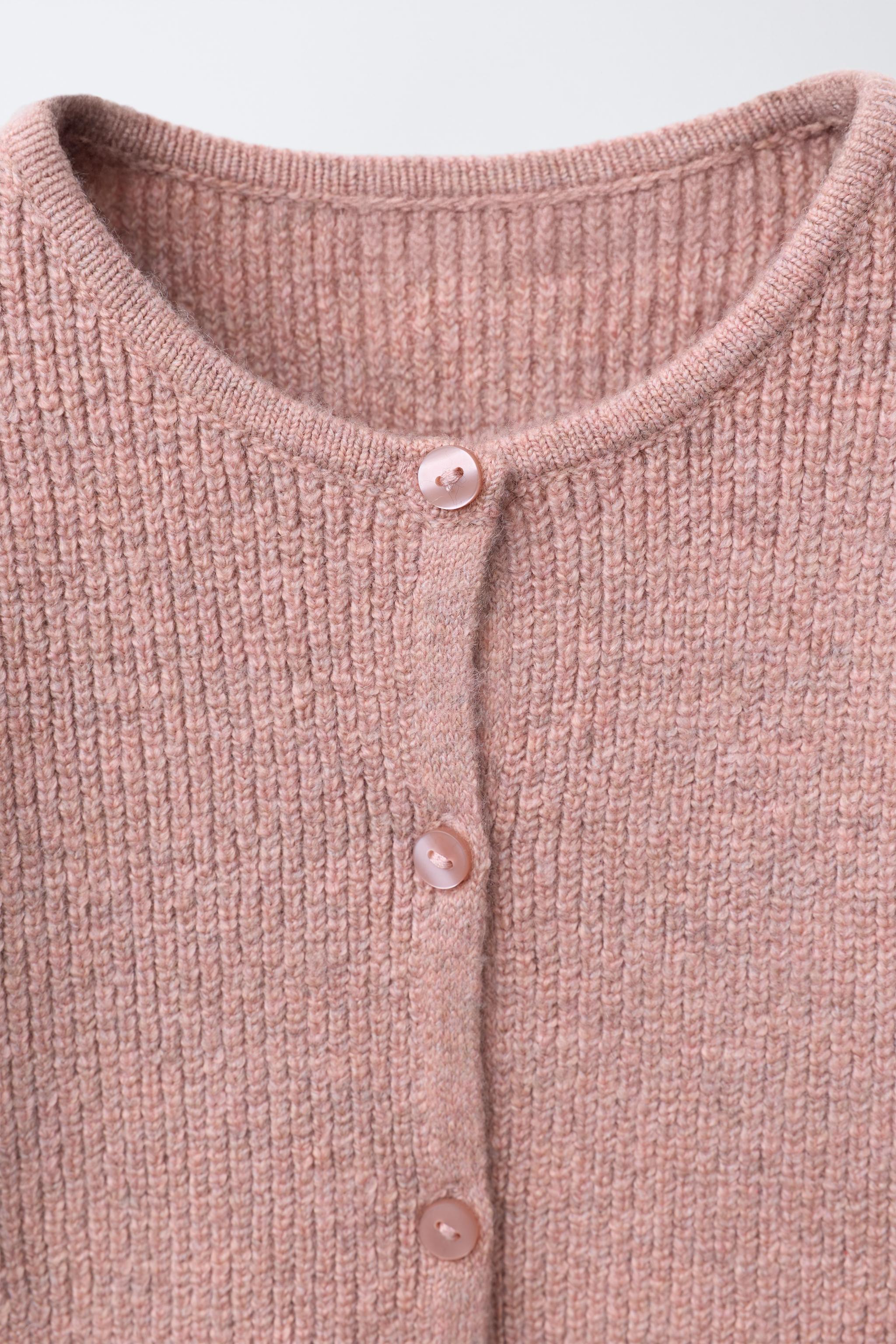 BASIC KNIT CARDIGAN - Pink marl | ZARA United States