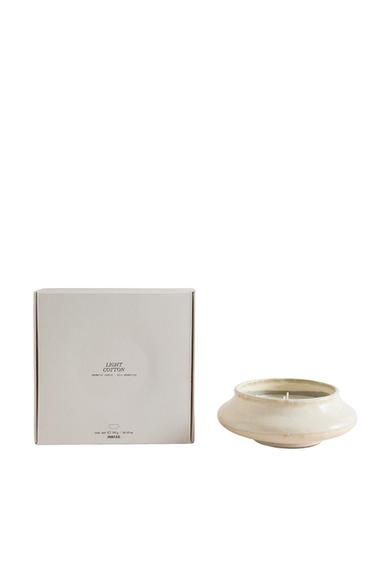 (700 G) BOUGIE PARFUMÉE LIGHT COTTON - blanc de Zara