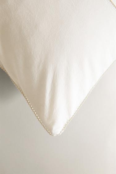 CHILDREN'S HEMSTITCHED POPLIN PILLOWCASE - Oyster-white by Zara - Image 1