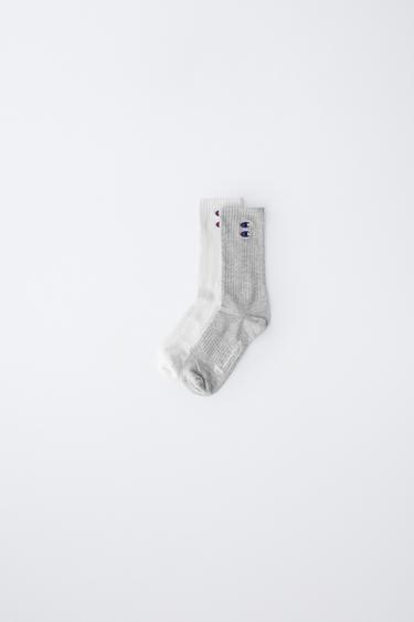 Zara TWO-PACK OF CHAMPION ® X ZARA LOGO EMBROIDERED SOCKS - White - Image 0
