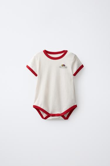 BODY À LISERÉS CONTRASTANTS FRUIT OF THE LOOM™ - Écru clair de Zara
