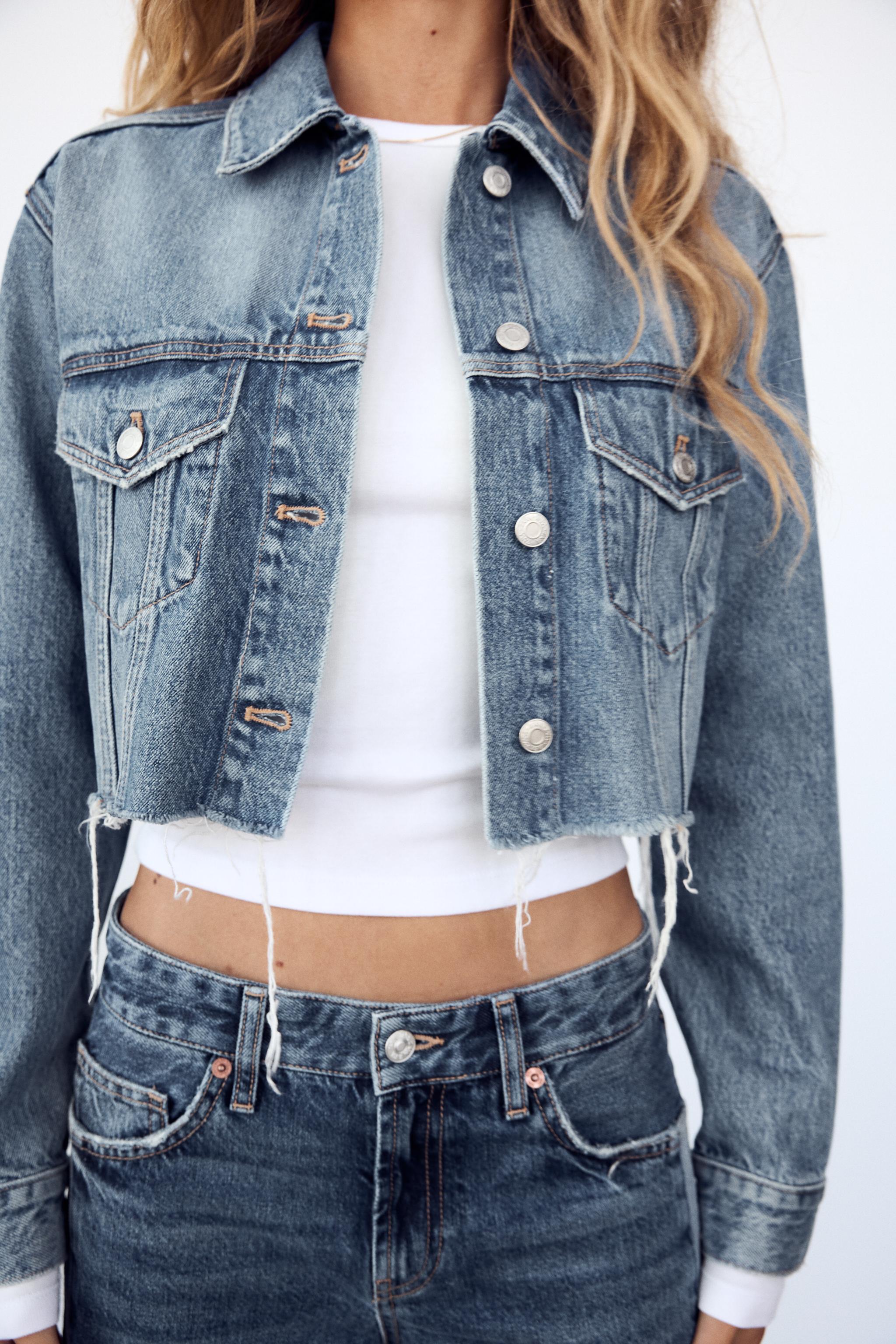 ZARA popular DENIM CROPPED JACKET