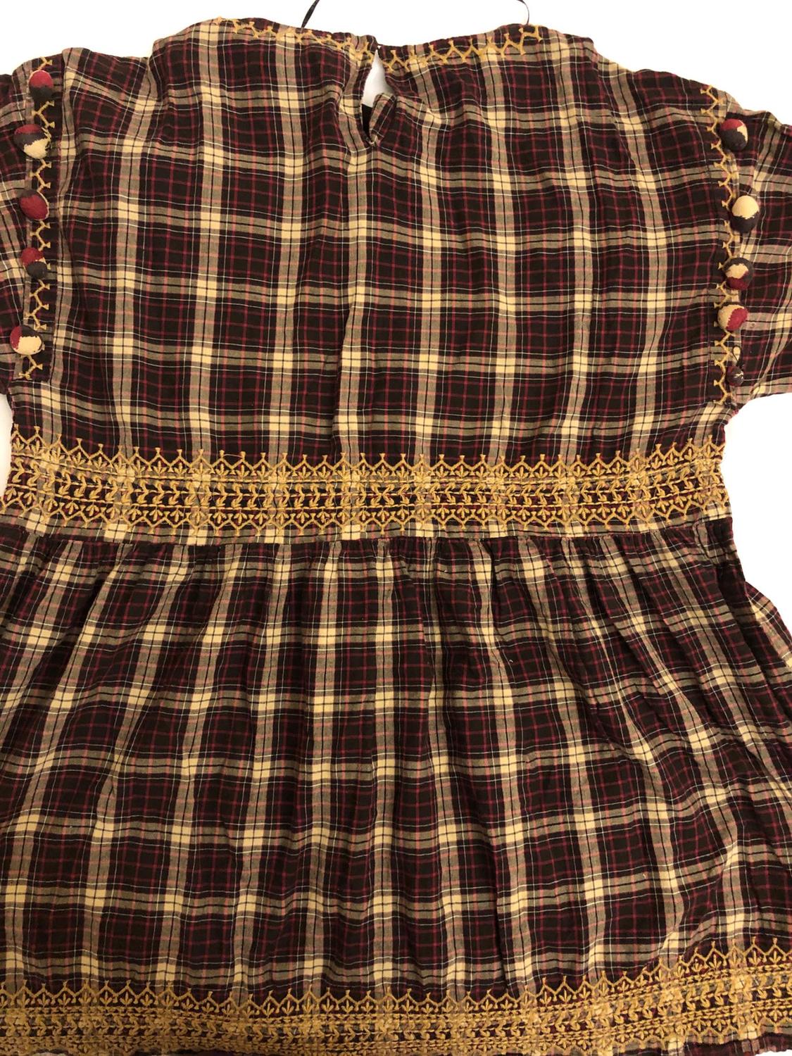 CHECKED DRESS WITH POMPOMS - Image 3