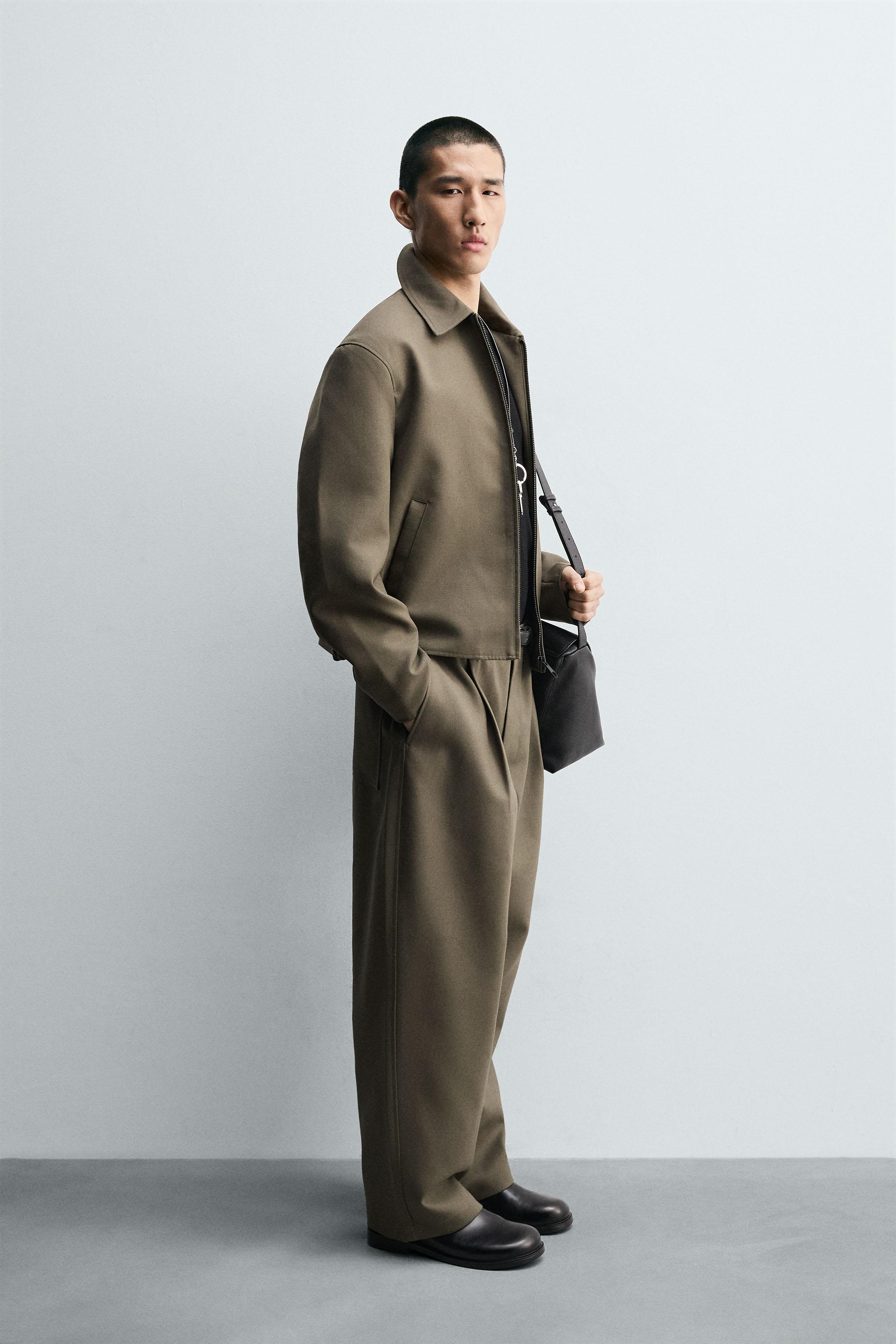 PLEATED BALLOON FIT PANTS - Khaki | ZARA United States