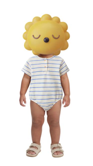 BODY RAYAS CUELLO PANADERO - Azul de Zara