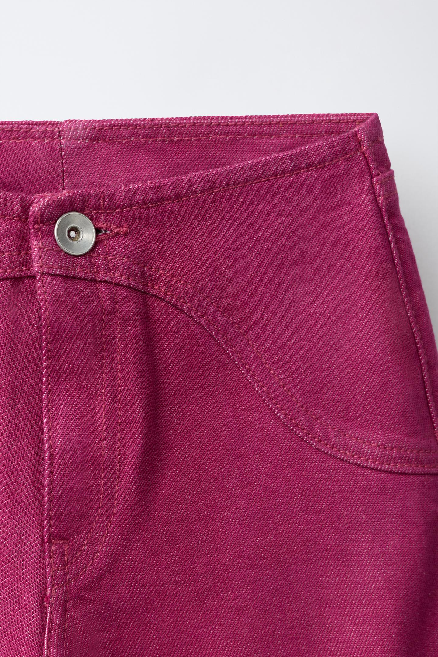 Детские шорты Zara Long Denim Shorts, цвет: Фуксия — фото 3