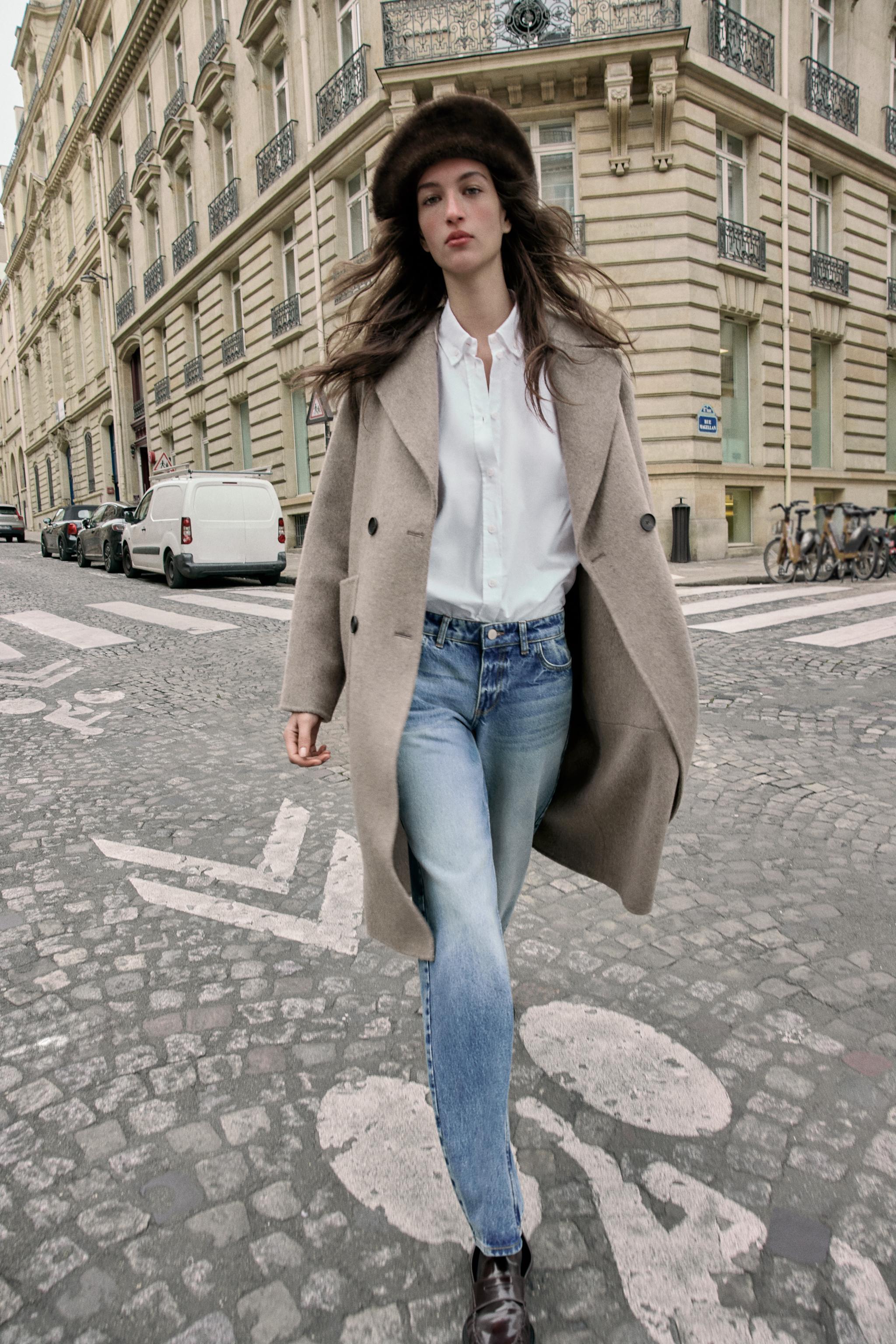 s*n様 ZARA ウールダブルブレストコート　s グレー DOUBLE BREASTED WOOL COAT - Gray | ZARA United States