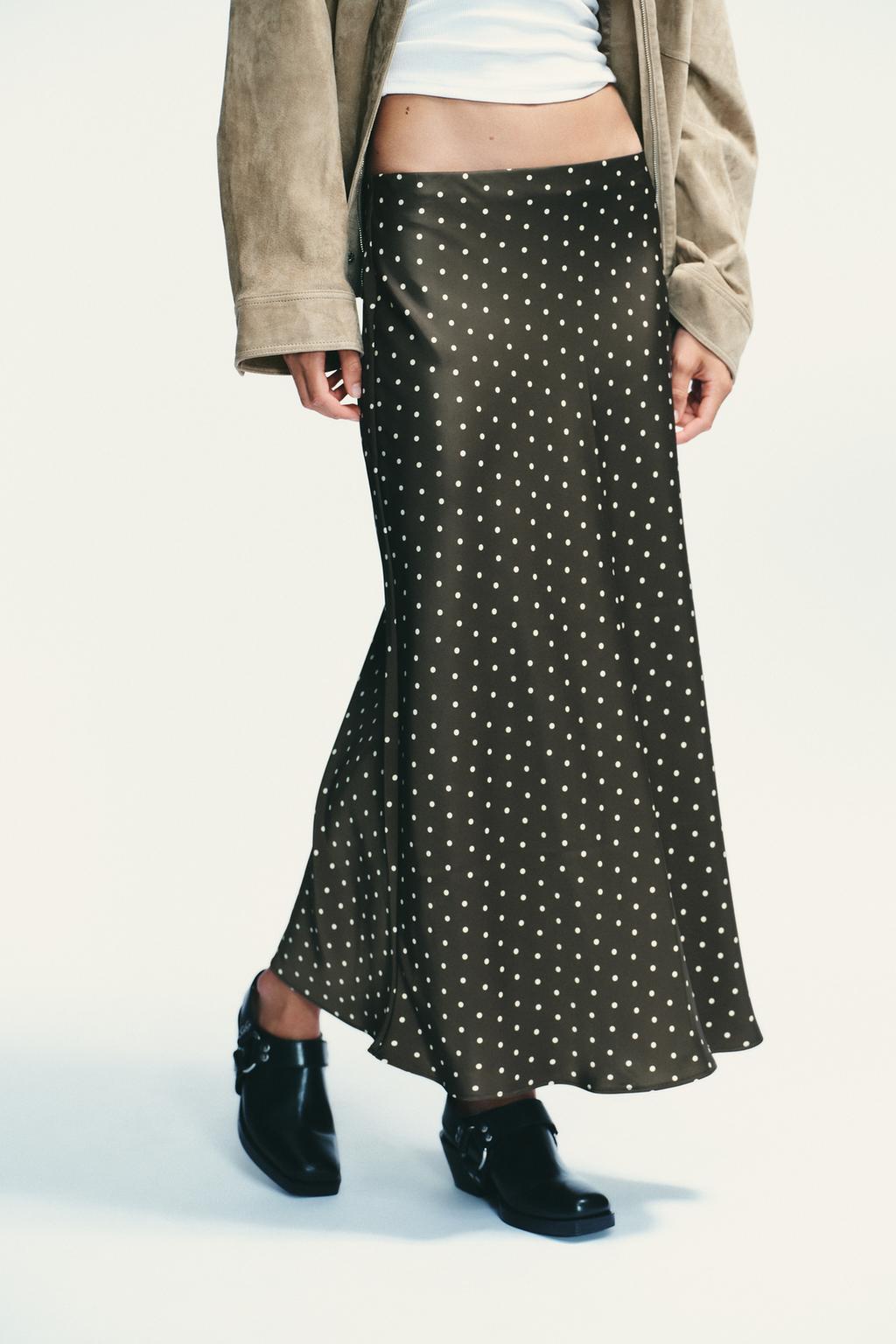 SATIN MIDI SKIRT
