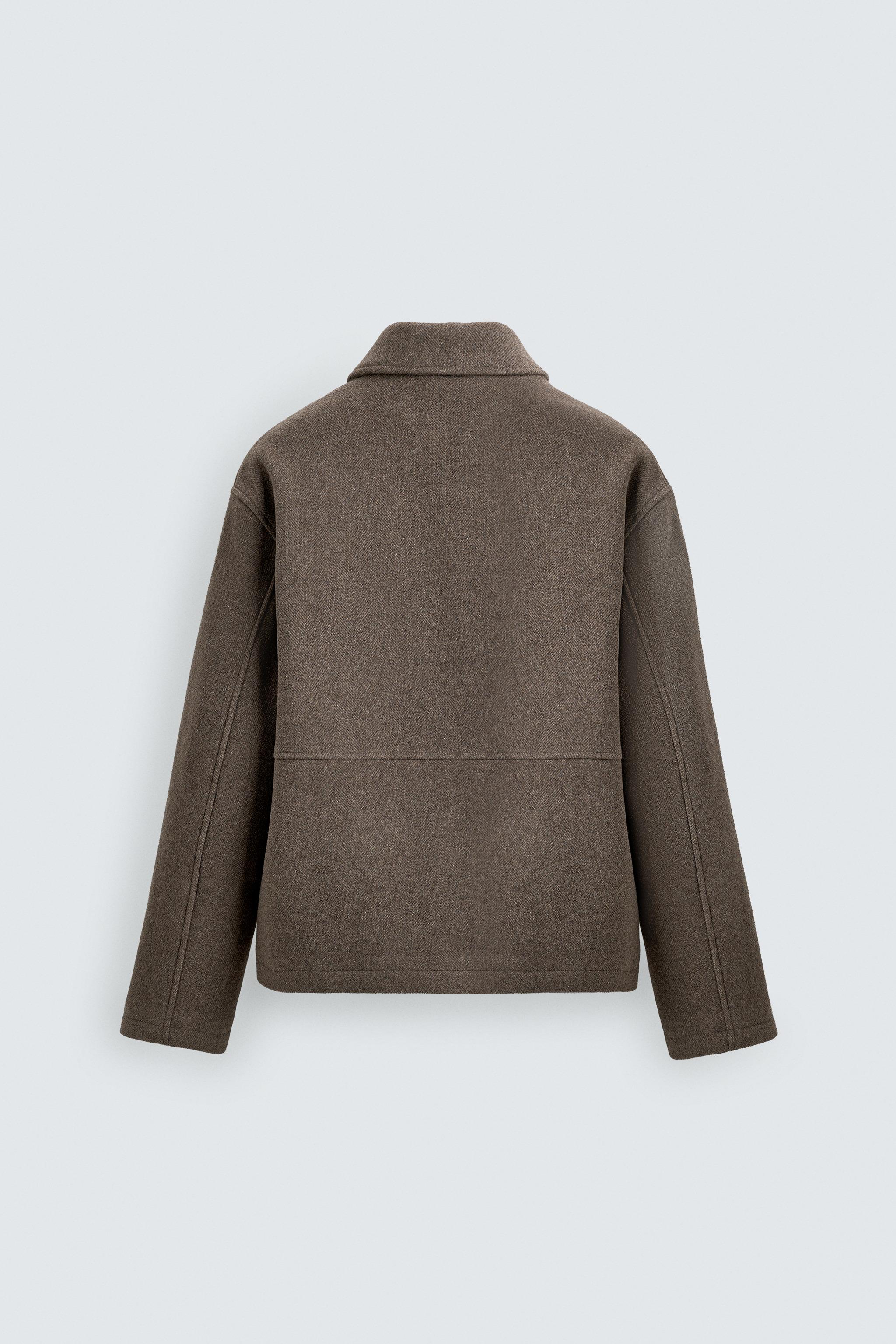 HERRINGBONE TEXTURED ZIP JACKET - Sand | ZARA United States