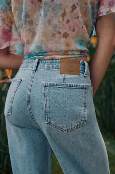 Z1975 WIDE-LEG HIGH-WAIST JEANS WITH POCKETS - Light blue by Zara - Image 4