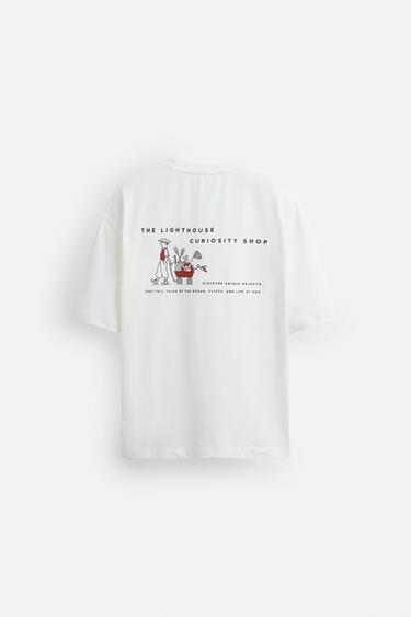 CONTRAST PRINT T-SHIRT - Oyster-white by Zara - Image 8