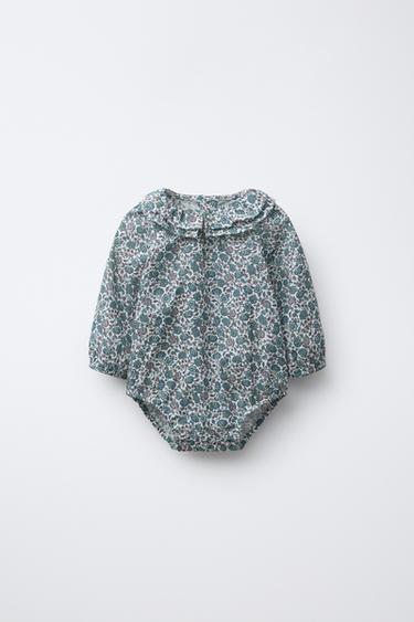 Zara PAISLEY FLORAL BODYSUIT - Bluish