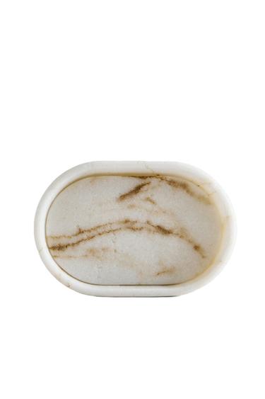 MARBLE-EFFECT BATHROOM SOAP DISH - Beige by Zara