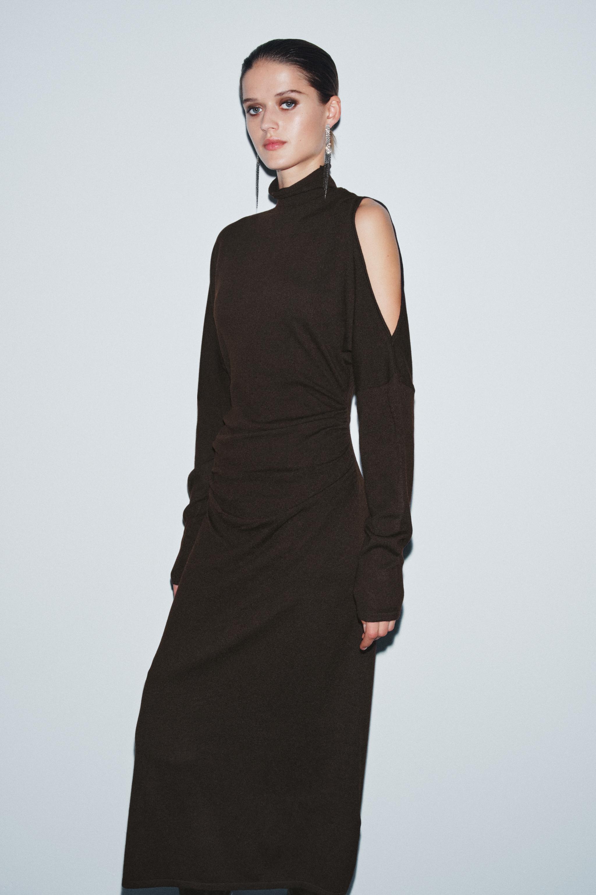 KNIT CUT OUT MIDI DRESS