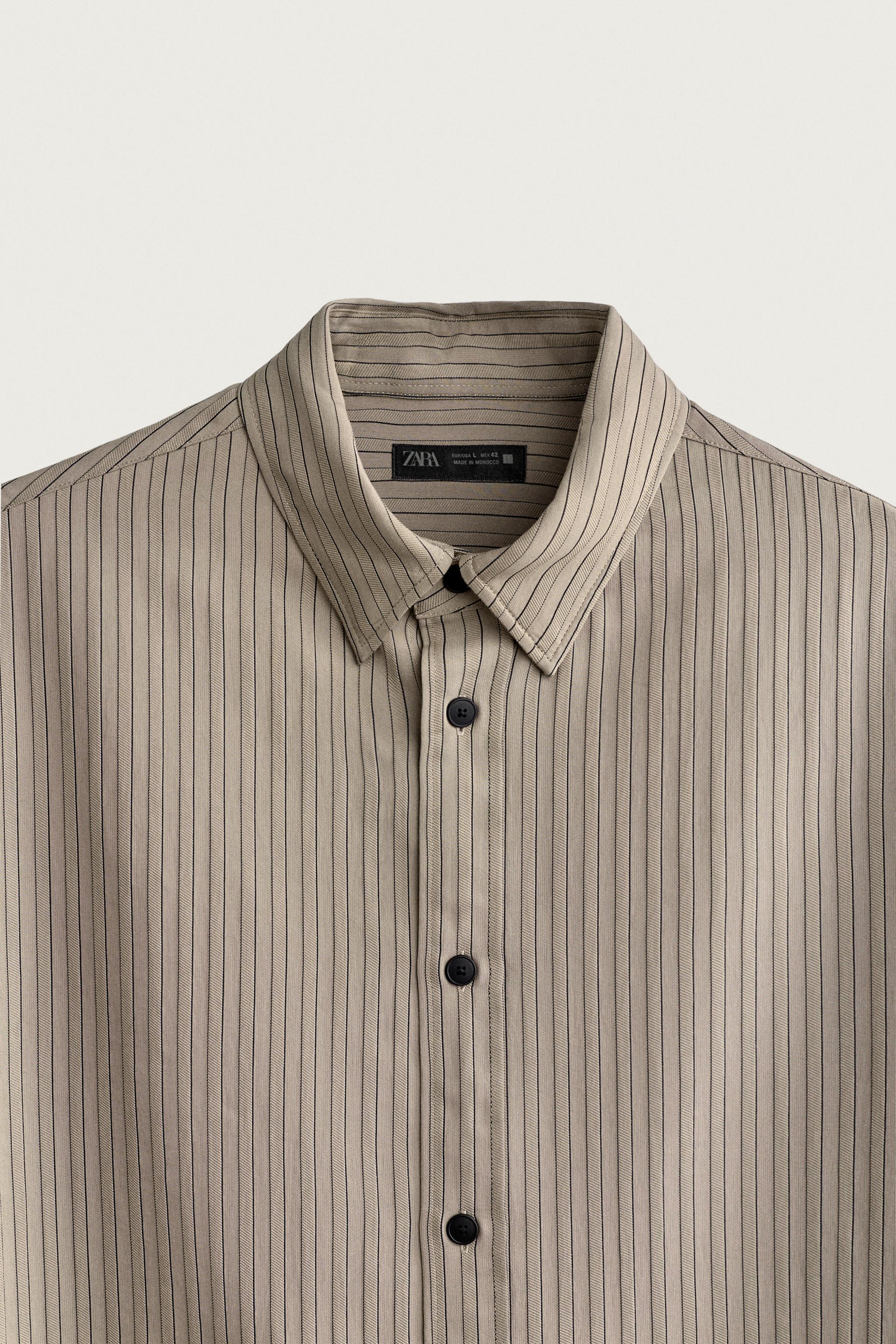 CHEMISE FLUIDE EN JACQUARD À RAYURES