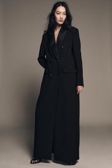 Zara TAILCOAT WITH TUXEDO COLLAR ZW COLLECTION LIMITED EDITION - Black