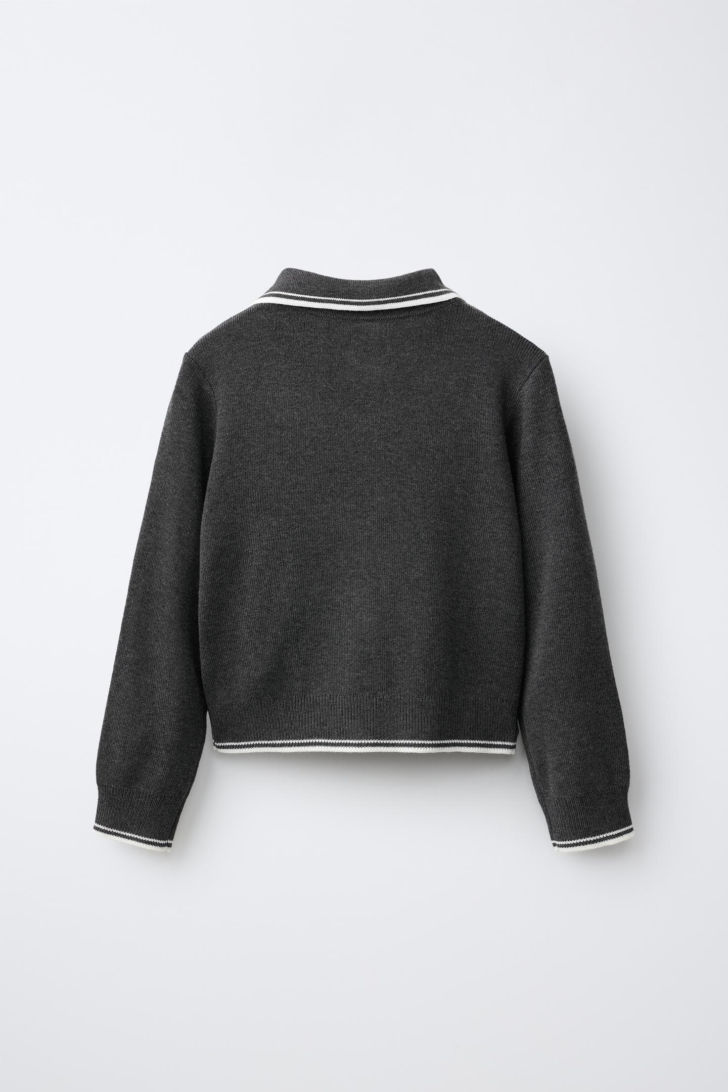 Свитер Zara Knit Zip-Up Jumper, цвет: Серый — фото 3