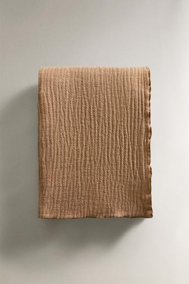 COTTON BLEND THROW - Dark beige by Zara - Image 4