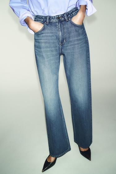 JEANS Z.03 STRAIGHT TIRO ALTO LONG LENGTH - Azul medio de Zara