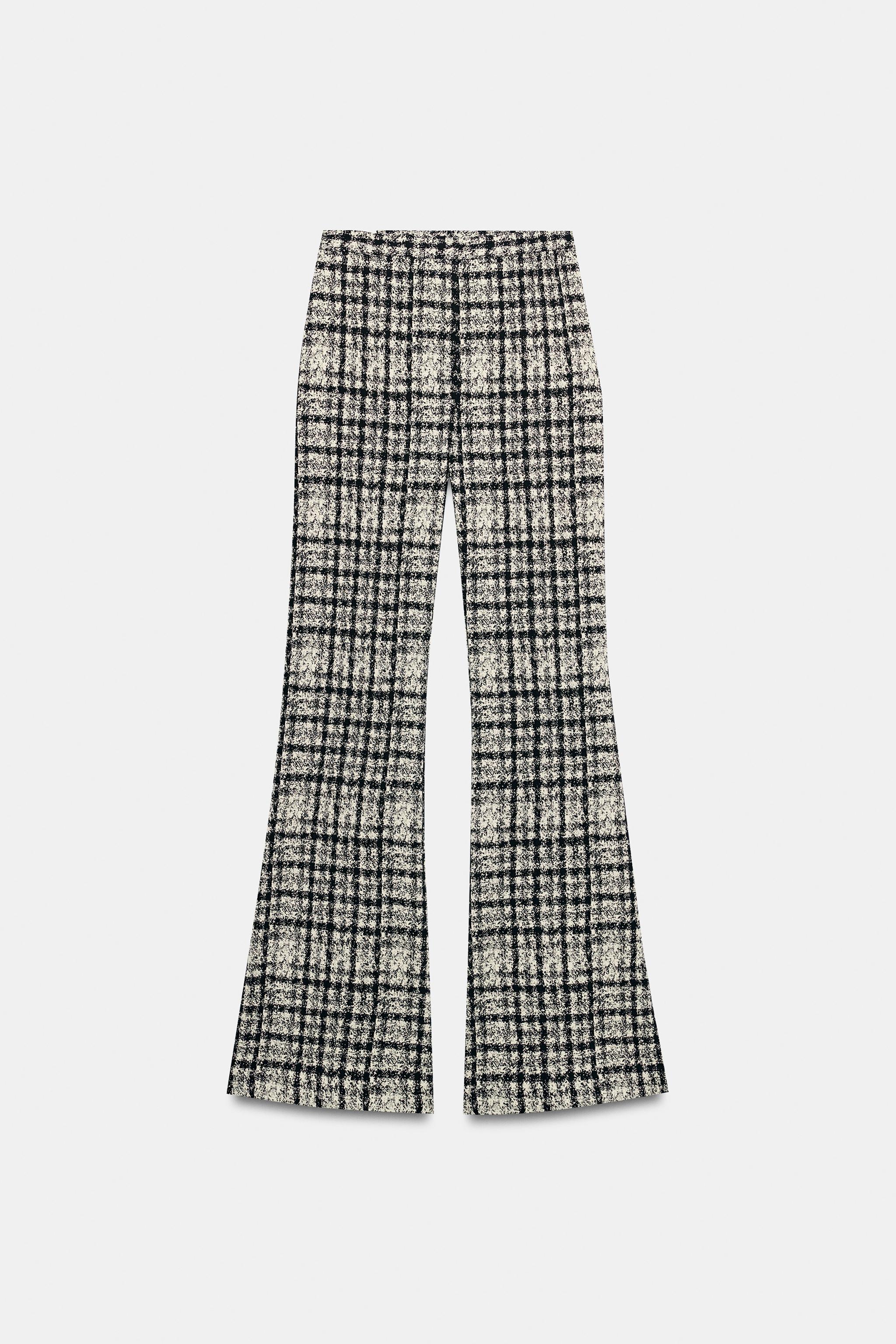 PLAID FLARE PANTS