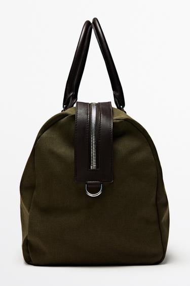 Nappa leather detail travel bag — Khaki 2