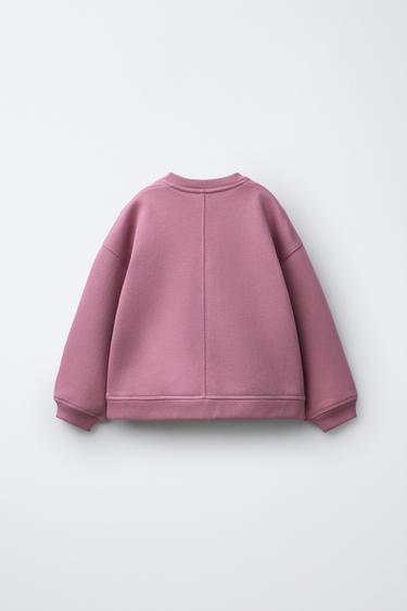 SWEAT AVEC INSCRIPTION EN RELIEF - Rose foncé de Zara - Image 1