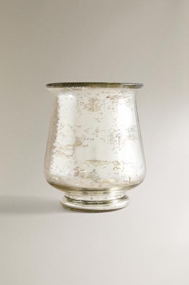 SHINY CHRISTMAS TEALIGHT HOLDER VASE - Silver by Zara