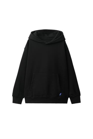 Zara PLAIN HOODIE - Black