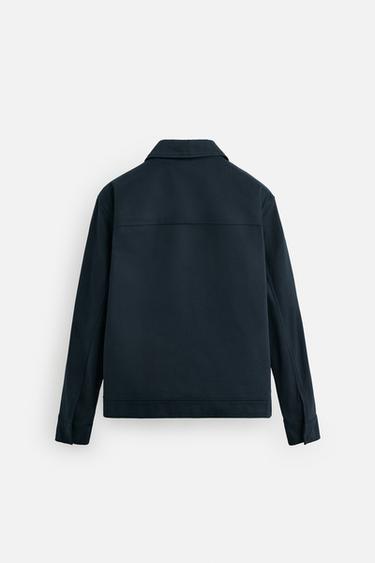 REGULAR-FIT-JACKE AUS BAUMWOLLE - Marineblau von Zara