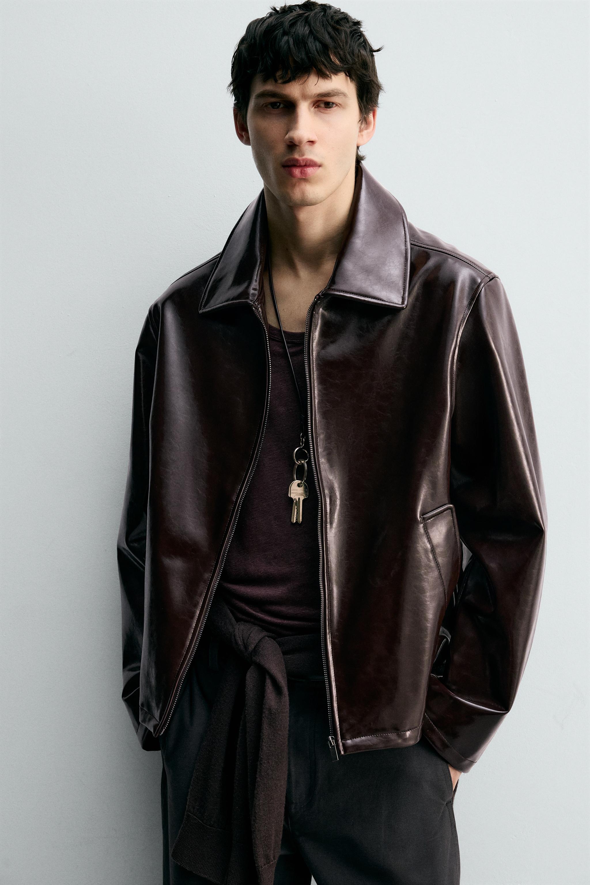 VINYL FINISH JACKET - Dark brown | ZARA United States