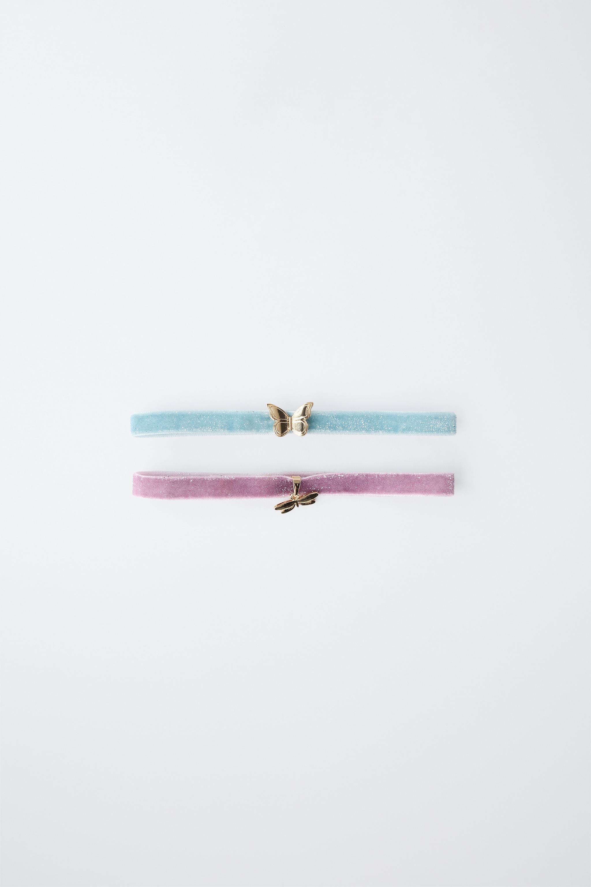 TWO-PACK OF VELVET BUTTERFLY FAIRY CHOKERS
