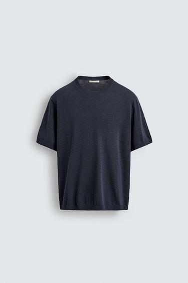 تيشرت محاك REGULAR FIT - بحري by Zara