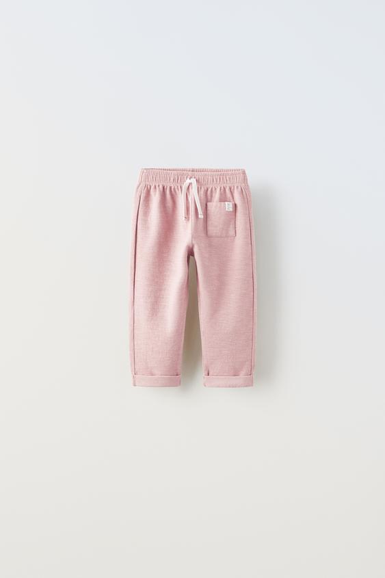 STRIPED POPLIN PANTS - Pink