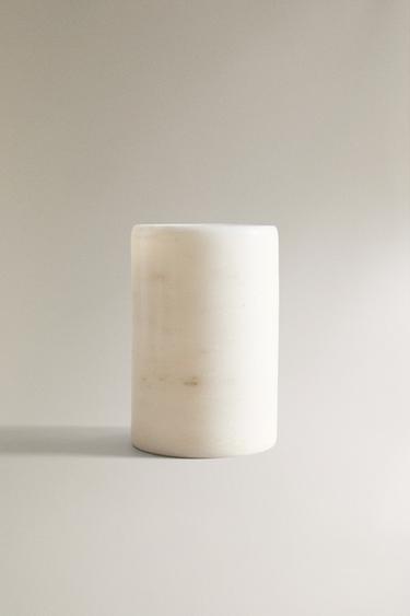 WHITE MARBLE TOOTHBRUSH HOLDER - White by Zara