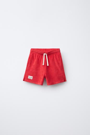 BERMUDA EFECTO TOALLA - Rojo de Zara