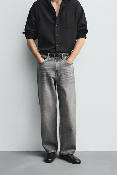 JEANS STRAIGHT FIT - Gris de Zara