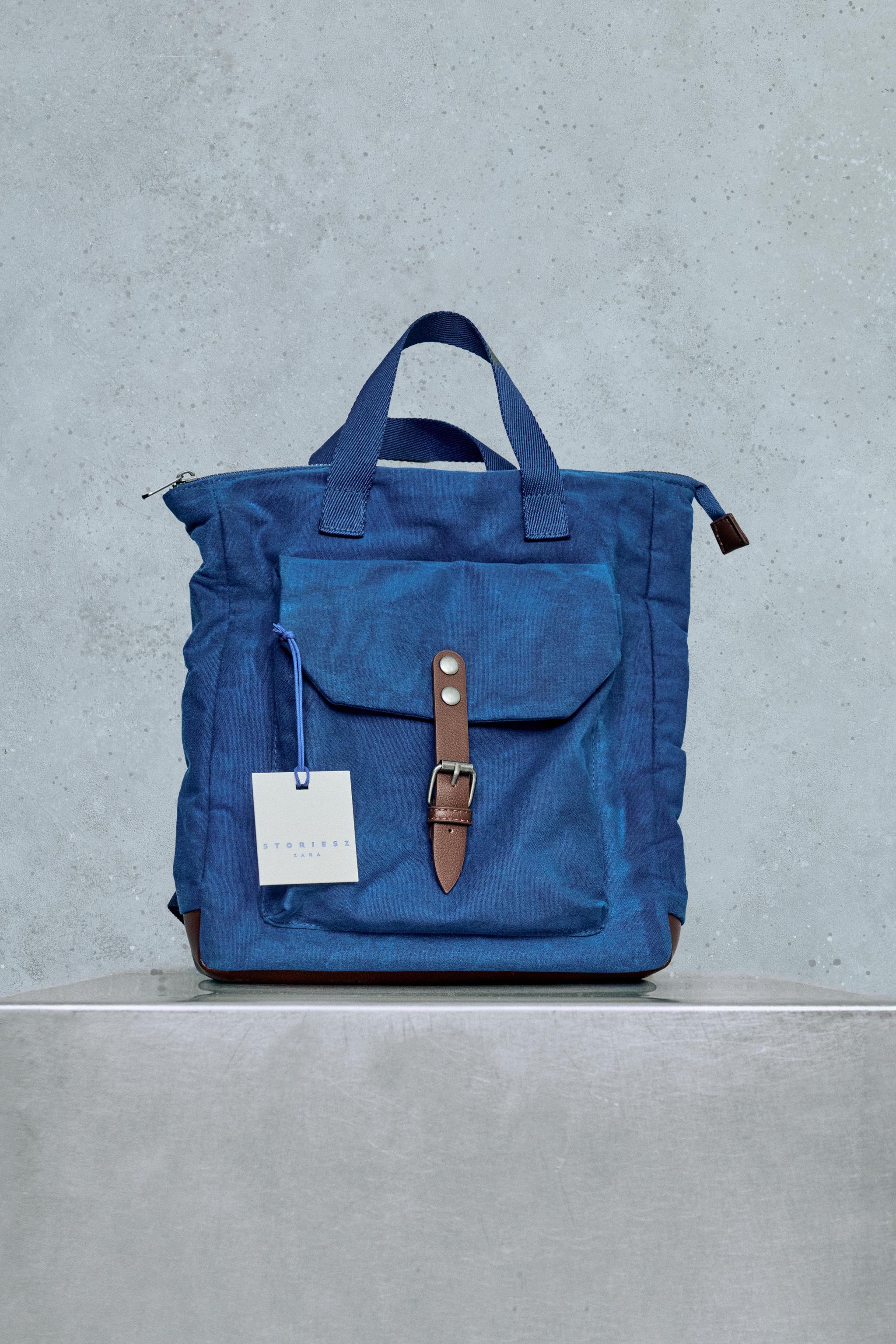 BUCKLE POCKET BACKPACK — Blue