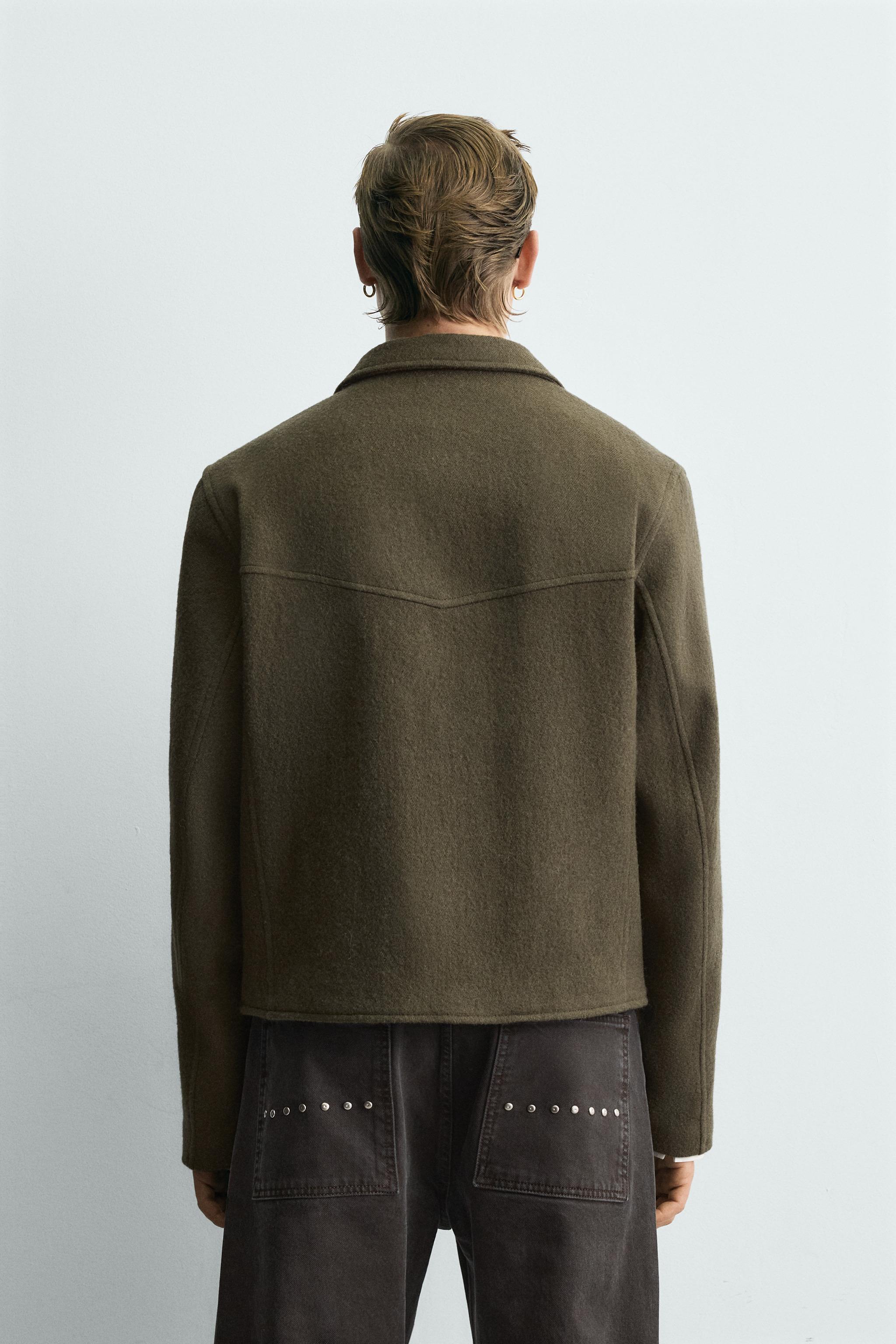 ウール100%ポケット付きジャケット - カーキ | ZARA Japan / 日本