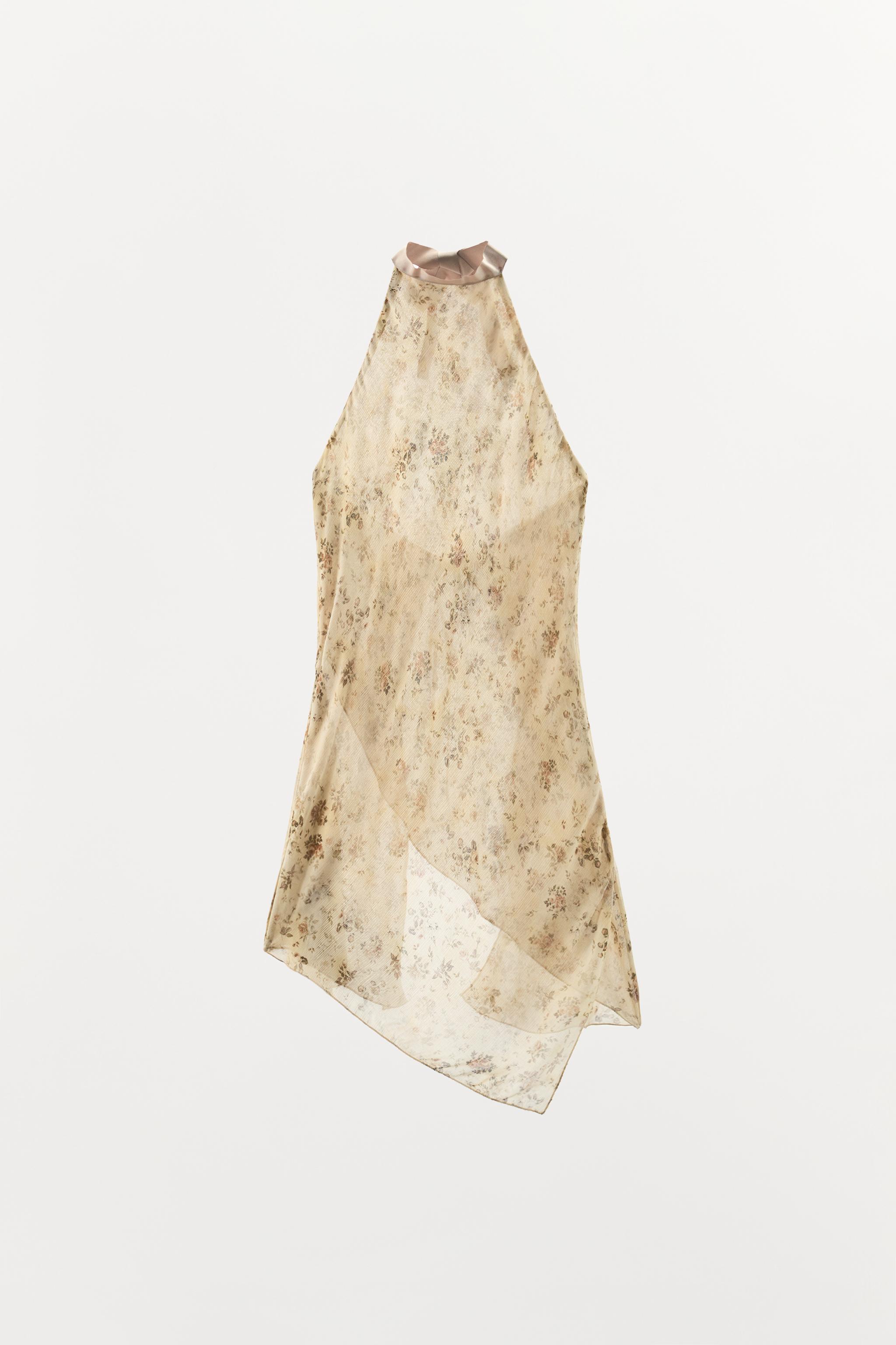 TOP HALTER À IMPRIMÉ FLEURS