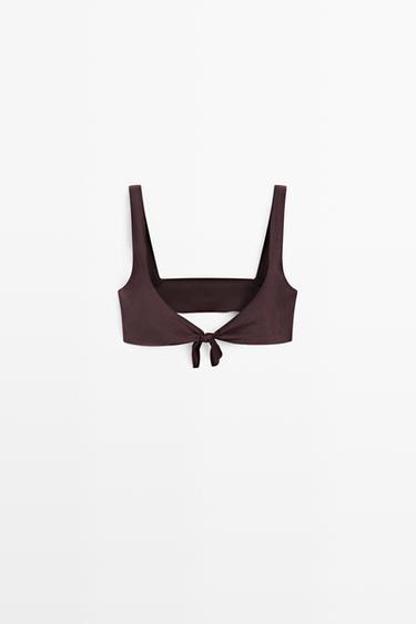 Zara Shimmery bikini top - Brown