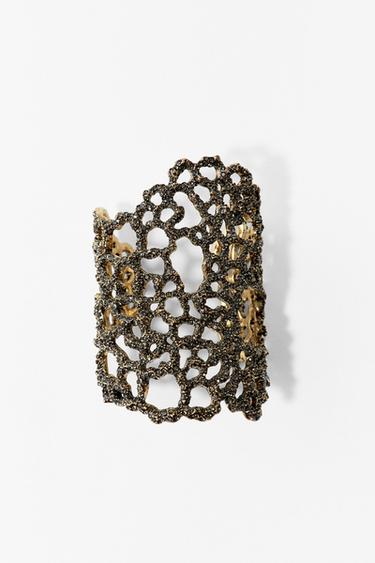 JEWEL RIGID BRACELET - Aged gold by Zara