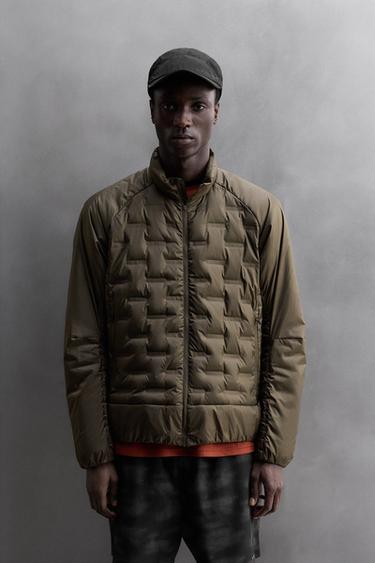 CAZADORA ACOLCHADA MEZCLA PLUMA RUNNING - Marrón oscuro de Zara