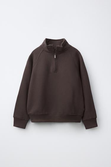 PLAIN LABEL SWEATSHIRT - Chocolate by Zara