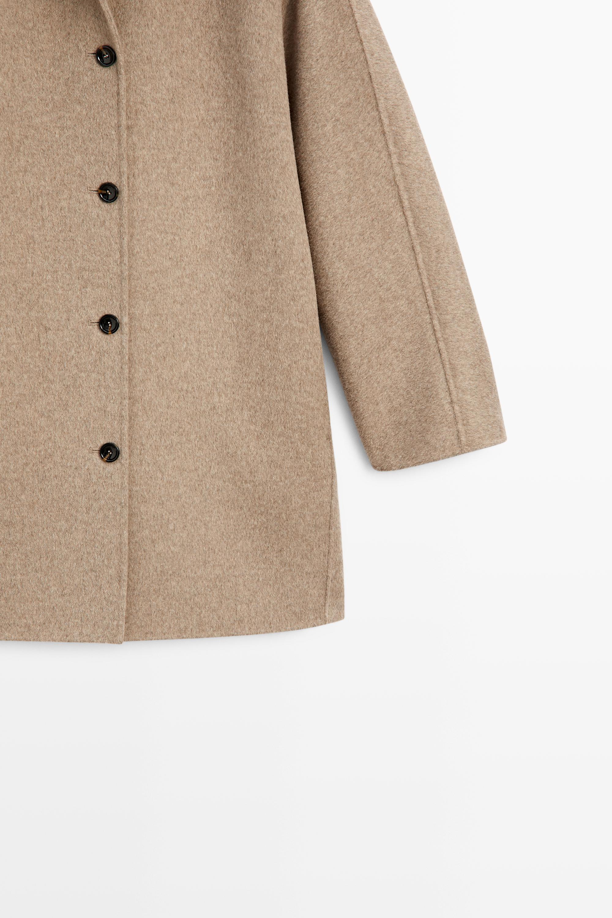 Melange coat with collar detail