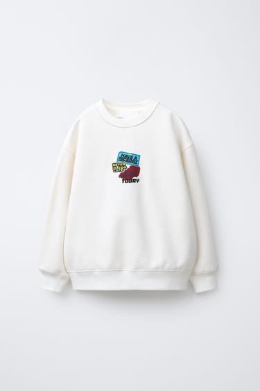 TIN PRINT SWEATSHIRT - Oyster-white by Zara