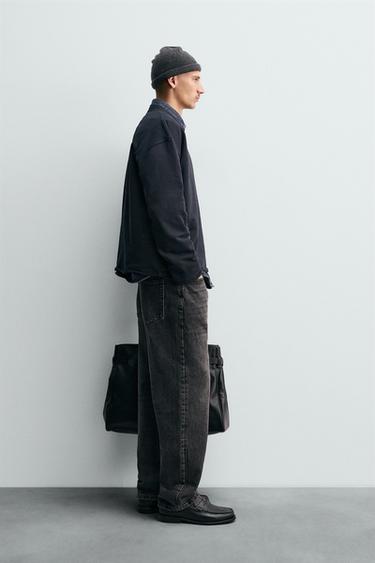 SWEAT COL ROND FINITION IRRÉGULIÈRE - Bleu marine foncé de Zara - Image 3