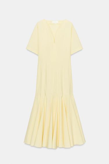 ROBE POPELINE ZW COLLECTION - Jaune clair de Zara - Image 6