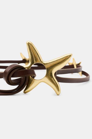 CEINTURE DOUBLE CUIR 100% ÉTOILES - Marron de Zara - Image 4