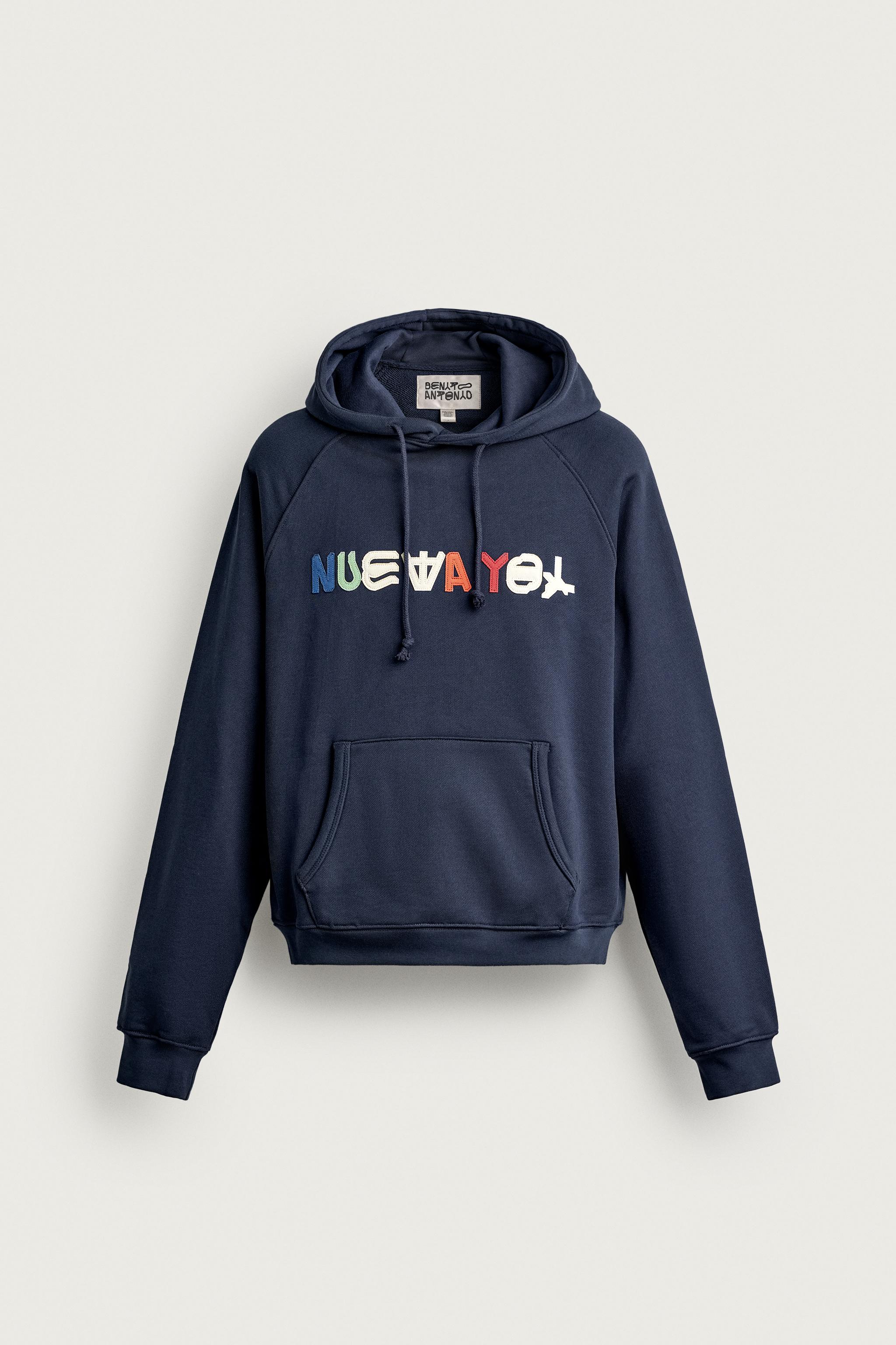 Zara NUEVA YOL YAMALI KAPÜŞONLU SWEATSHIRT görsel 3